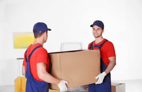 Removal van and moving boxes for an Oakleigh Park home move