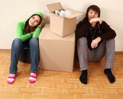 Removal van loading household items for a move in North London