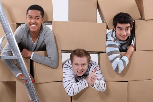 Loading items into a moving van in North London